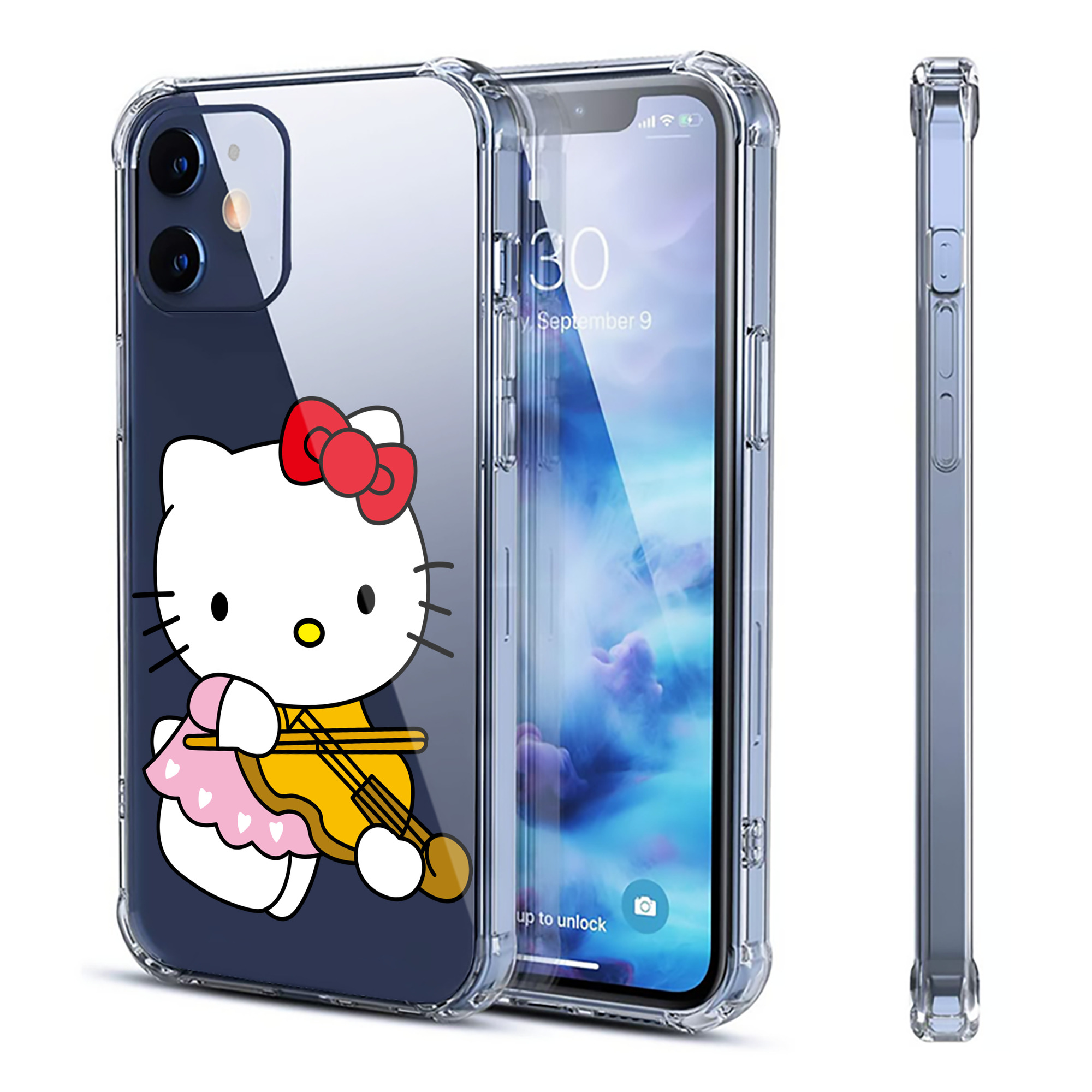 （画像用） Hello Kitty ハローキティ 【iPhone 12シリーズ対応】透明スマホケース（クリアソフトケース）